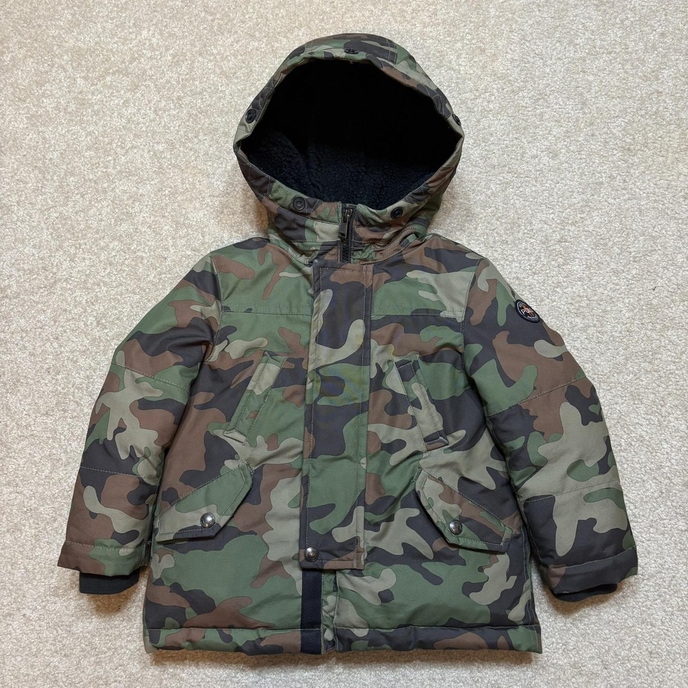 Polo Ralph Lauren Puffer Jacket Toddler 2T Green Camo Hooded Coat Insulated